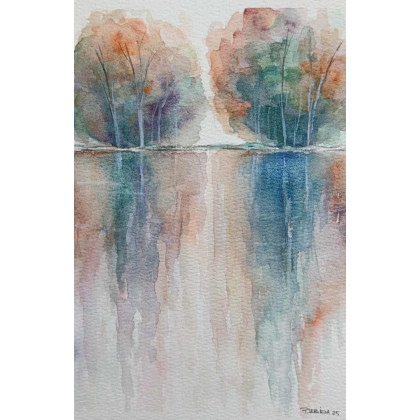 Paulina Lebida - obrazy akwarela - Drzewa- akwarela formatu A5 foto #1