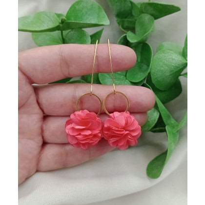 Koralowe kolczyki, kolczyki koral, długie kolczyki, Soutacheria, kolczyki