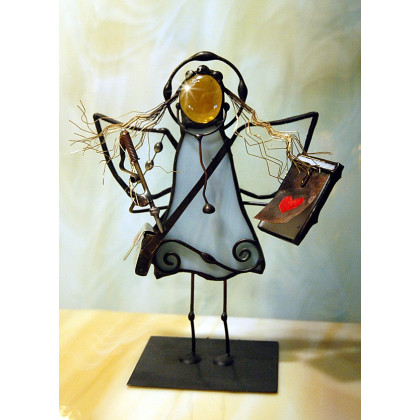 Aniołek witrażowy lekarkarz receptą, Aleksander Makarski, anioły i aniołki