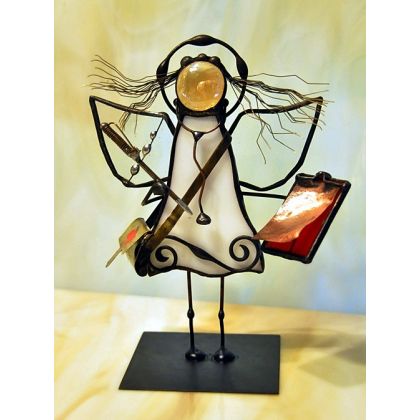 Aleksander Makarski - anioły i aniołki - Aniołek witrażowy lekarkarz receptą foto #1