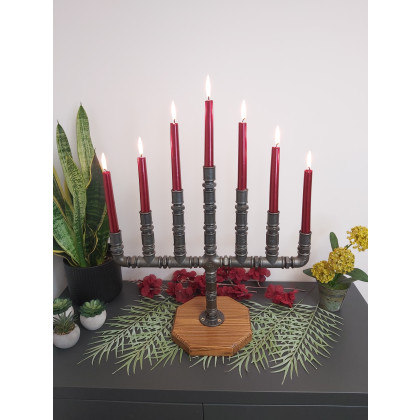 Pracownia 3MP-CAD - lampy, świeczniki - Świecznik Loftowy 7-punktowy  F007_1-W1 Dekoracja stołu i wnętrza w stylu Loft foto #3