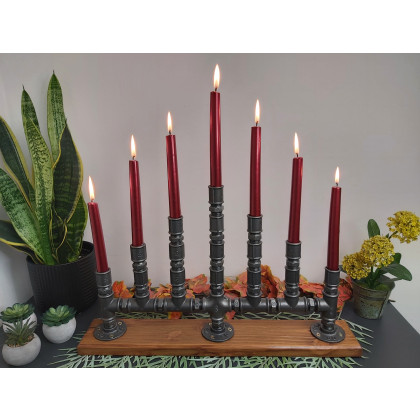 Pracownia 3MP-CAD - lampy, świeczniki - Świecznik Loftowy 7-punktowy F007_2-W1 Dekoracja stołu i wnętrza w stylu Loft foto #2