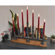 ŚWIECZNIK LOFTOWY 7-PUNKTOWY F007_2-W1 DEKORACJA STOŁU I WNĘTRZA W STYLU LOFT