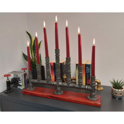 Świecznik Loftowy 7-punktowy F007_2-W2 Dekoracja stołu i wnętrza w stylu Loft, Pracownia 3MP-CAD, lampy, świeczniki