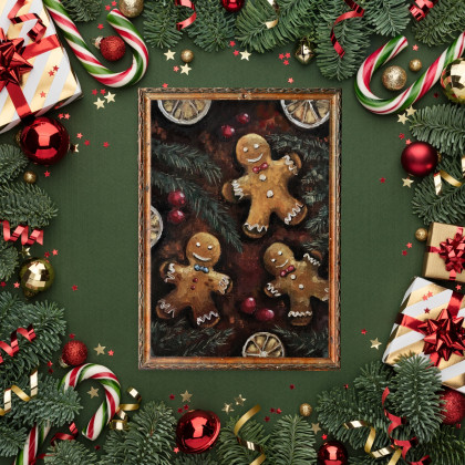 Piernikowe ludki. Plakat o wymiarach 21x29,7 cm A4, Iga Płachta, plakaty