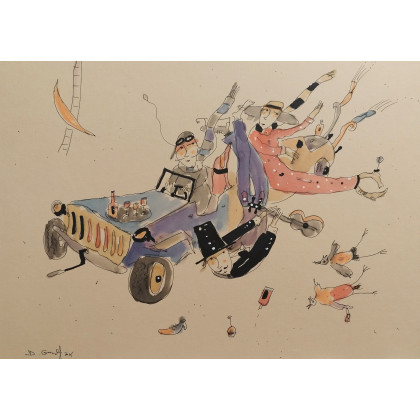 Dariusz Grajek - obrazy tech. mieszana - Szalony automobil... foto #1