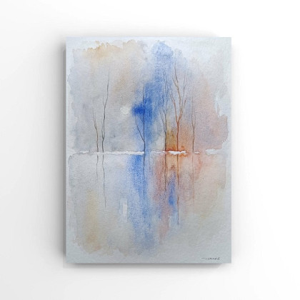 Pejzaż-  akwarela formatu 32/24 cm, Paulina Lebida, obrazy akwarela