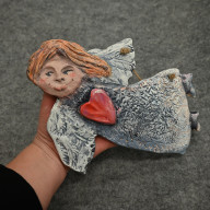 ANIOŁ ZIMOWY. CERAMICZNY ANIOŁEK. DEKOR WISZĄCY