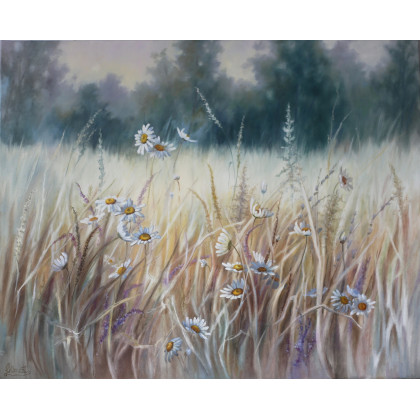 Gorąca Łąka, ręcznie malowany, Lidia Olbrycht, obrazy olejne