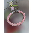 Bransoletka Z Różowych Koralików Sznur Z Serduszkiem 25.17