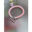 Bransoletka Z Różowych Koralików Sznur Z Serduszkiem 25.17
