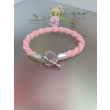 Bransoletka Z Różowych Koralików Sznur Z Serduszkiem 25.17