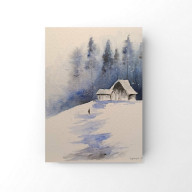 Zima-  akwarela formatu A5