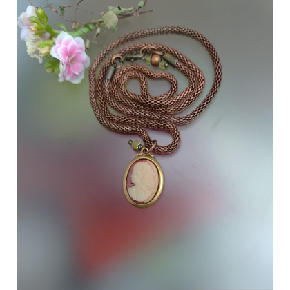 Naszyjnik Camea Wisior Z Serduszkiem 25.155, unikatart, korale,naszyjniki