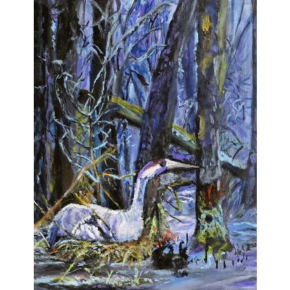 Zurawie, Krystyna Mościszko, obrazy akryl