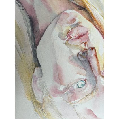 Zuzanna Bieszczad - obrazy akwarela - Kobieta w łunie światła - akwarela foto #1