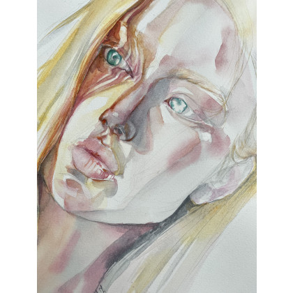 Zuzanna Bieszczad - obrazy akwarela - Kobieta w łunie światła - akwarela foto #4
