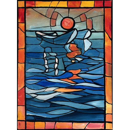 TRZY ŁODZIE, Patryk Martuś, obrazy akryl