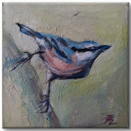 Kowalik - cykl Ptaki, Justyna Zielonka, obrazy olejne