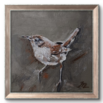 Justyna Zielonka - obrazy olejne - Strzyżyk  - cykl Ptaki foto #1