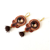 Sutaszowe kolczyki KLIMT z kwiatami