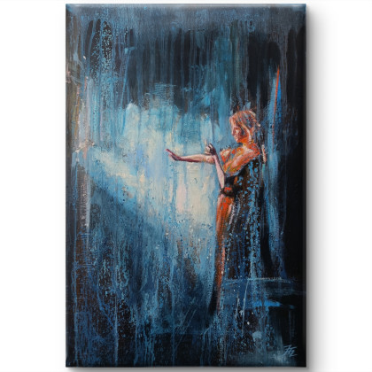 Sięgając w światło -  obraz olejny 40x60 cm, Justyna Zielonka, obrazy olejne