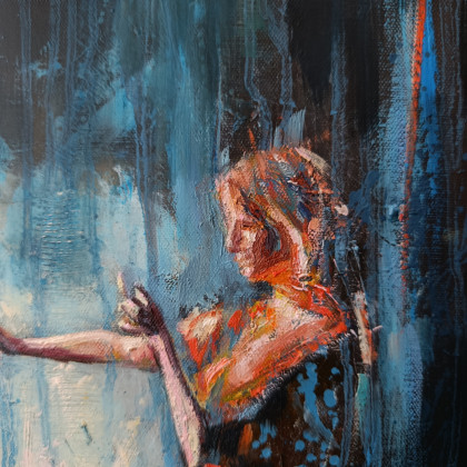 Justyna Zielonka - obrazy olejne - Sięgając w światło -  obraz olejny 40x60 cm foto #1