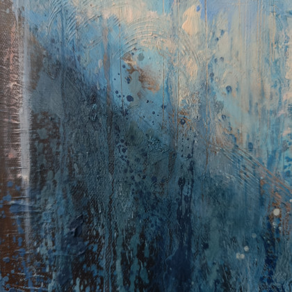 Justyna Zielonka - obrazy olejne - Sięgając w światło -  obraz olejny 40x60 cm foto #2