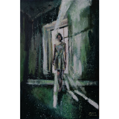 Justyna Zielonka - obrazy olejne - Wyjść z cienia -  obraz olejny 40x60 cm foto #4