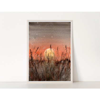 Akwarela A4. Łąka, Małgorzata Domańska ART, obrazy akwarela