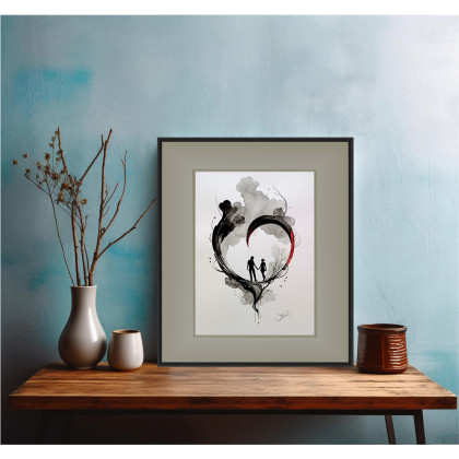 Joanna Tomczyk - obrazy akwarela - W objęciach serca, Akwarela 24x32 cm foto #1