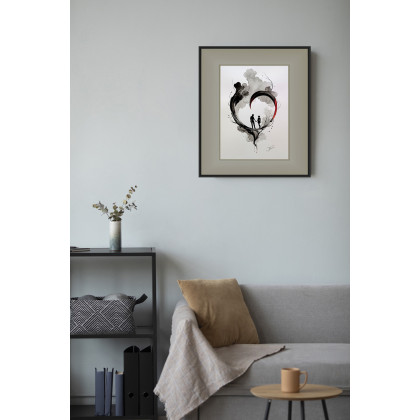 Joanna Tomczyk - obrazy akwarela - W objęciach serca, Akwarela 24x32 cm foto #3