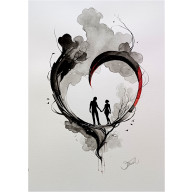 W objęciach serca, Akwarela 24x32 cm