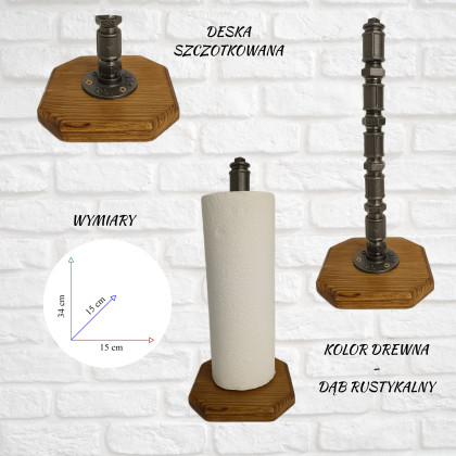 Pracownia 3MP-CAD - dekory stojące - Loftowy stojak na papier ręcznik kuchenny typ: S002_1-W1 foto #1