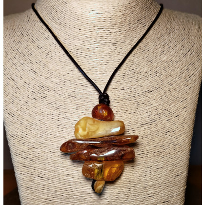 Ewa Mikusek - korale,naszyjniki - Naszyjnik z bursztynu w stylu ECO (22) foto #1
