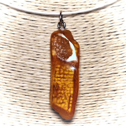 Zawieszka z bursztynu w stylu ECO, Ewa Mikusek, zawieszki,breloczki