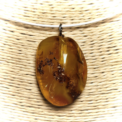 Zawieszka z bursztynu w stylu ECO, Ewa Mikusek, zawieszki,breloczki