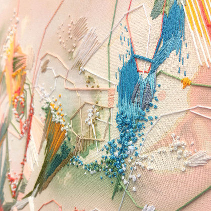 Agnieszka Potocka-Makoś - obrazy tech. mieszana - Wszystkiego najlepszego - haft obraz foto #2