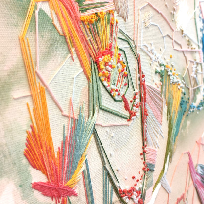 Agnieszka Potocka-Makoś - obrazy tech. mieszana - Wszystkiego najlepszego - haft obraz foto #3