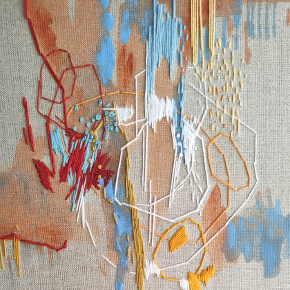 Agnieszka Potocka-Makoś - obrazy tech. mieszana - Sielanka - haft obraz abstrakcja foto #3