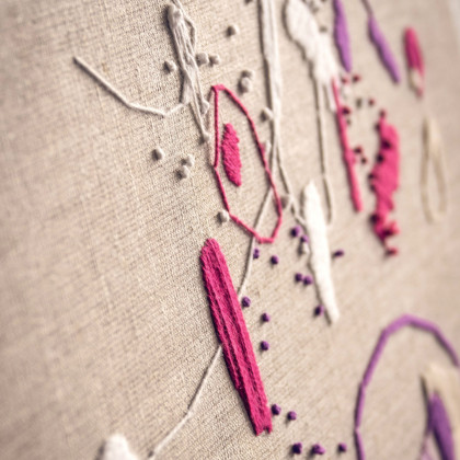 Agnieszka Potocka-Makoś - tkanina - Czysta radość - haft obraz abstrakcja foto #1