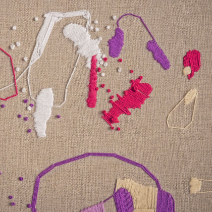 Agnieszka Potocka-Makoś - tkanina - Czysta radość - haft obraz abstrakcja foto #2