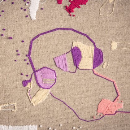 Agnieszka Potocka-Makoś - tkanina - Czysta radość - haft obraz abstrakcja foto #3