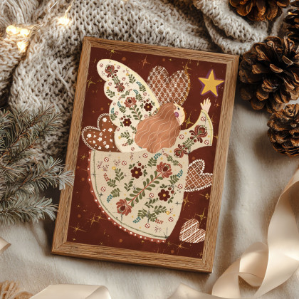 Iga Płachta - Grafika cyfrowa - Folklorka i złota gwiazda. Plakat o wymiarach 29,7x42 cm A3 foto #3