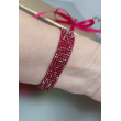 Bransoletka Tkana Czerwona Z Koralików