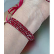 Bransoletka Tkana Czerwona Z Koralików