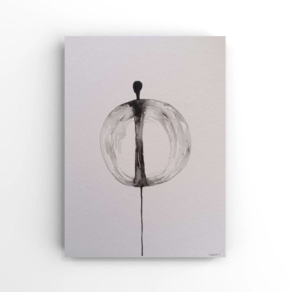 Postać-  akwarela formatu 32/24 cm, Paulina Lebida, obrazy akwarela