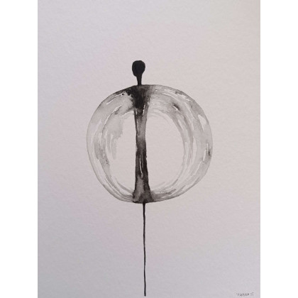 Paulina Lebida - obrazy akwarela - Postać-  akwarela formatu 32/24 cm foto #1