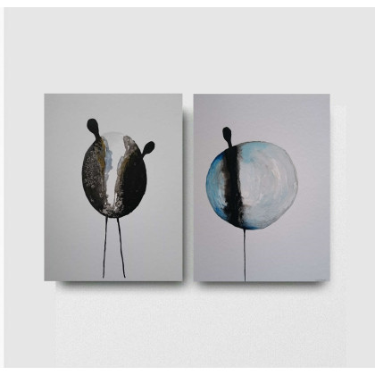 Postacie- dwie akwarele formatu 32/24 cm, Paulina Lebida, obrazy akwarela