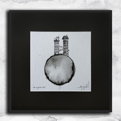 UNIKAT - Tusz na papierze - Kamieniczka, Maja Gajewska, rysunek tuszem